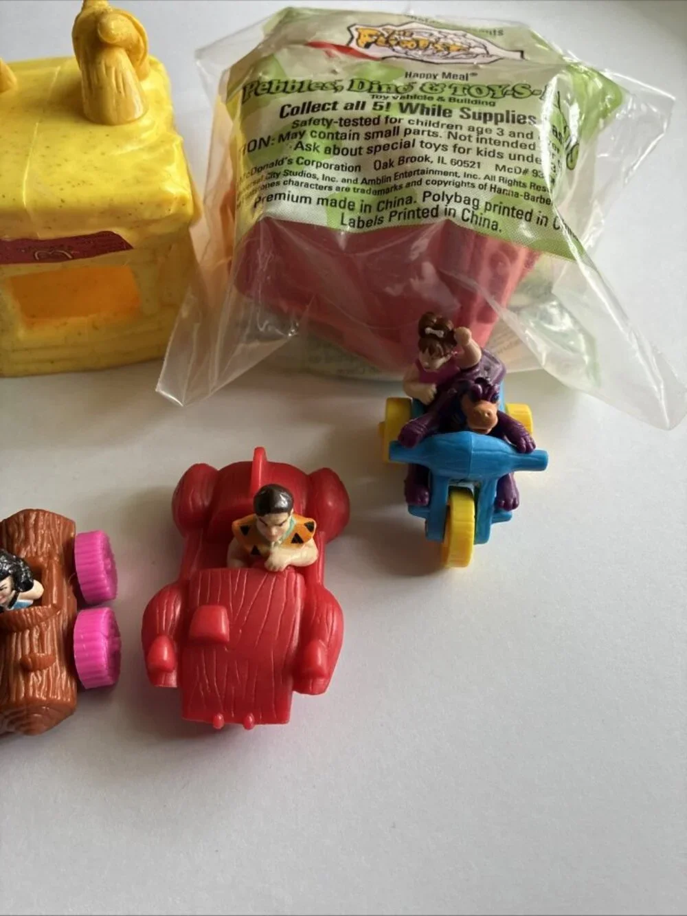 Vintage 1993 McDonalds The Flintstones Happy Meal Toy Lot Fred Wilma Pebbles